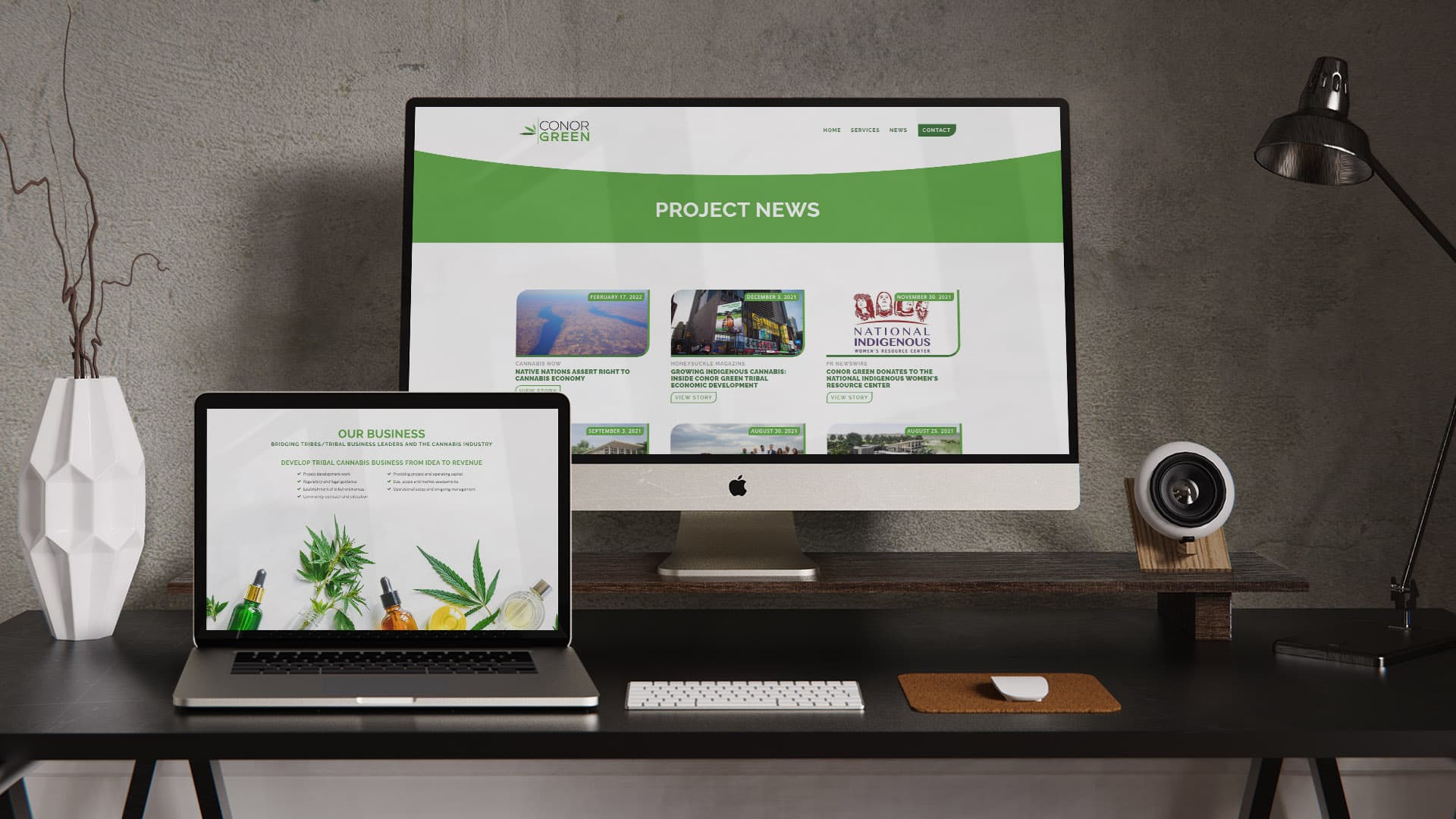 Conor Green Tribal Cannabis Website Design Desktop & Laptop