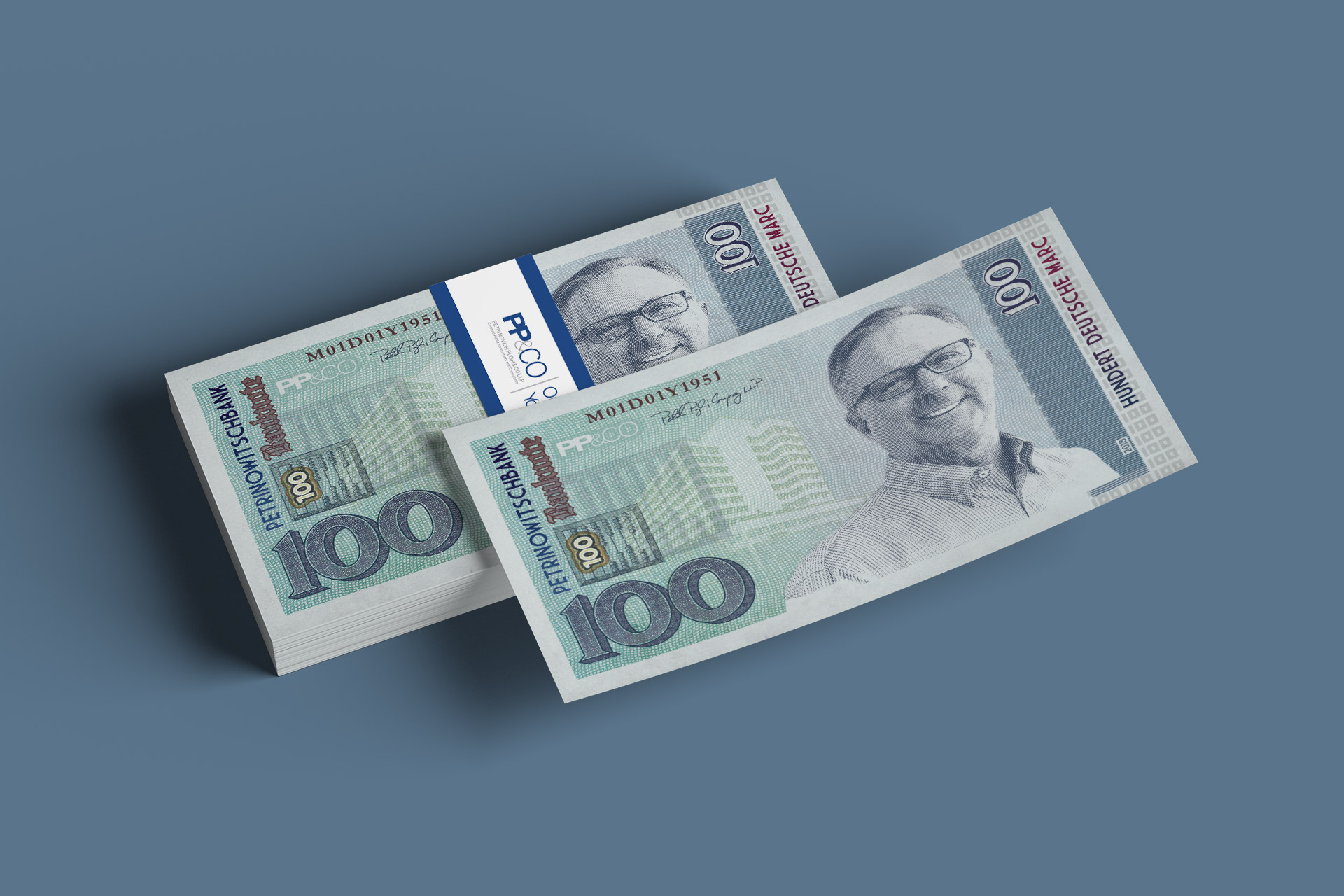 PP&Co 100 Deutsche Marc Bank Note Design
