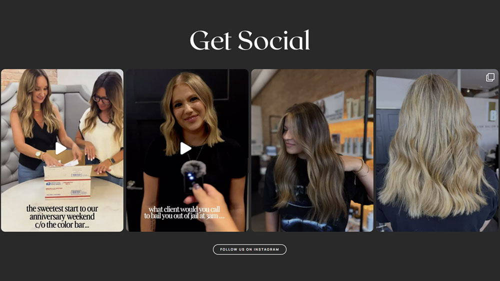 Blush Salon & Spa Website Features: Instagram Feed